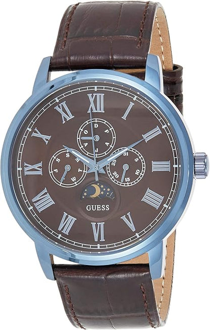 Guess Delancy Analog Brown Dial Brown Leather Strap Watch For Men - W0870G3