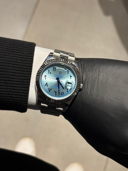 Rolex Day-Date 40mm Platinum Ice Blue Arabic Dial