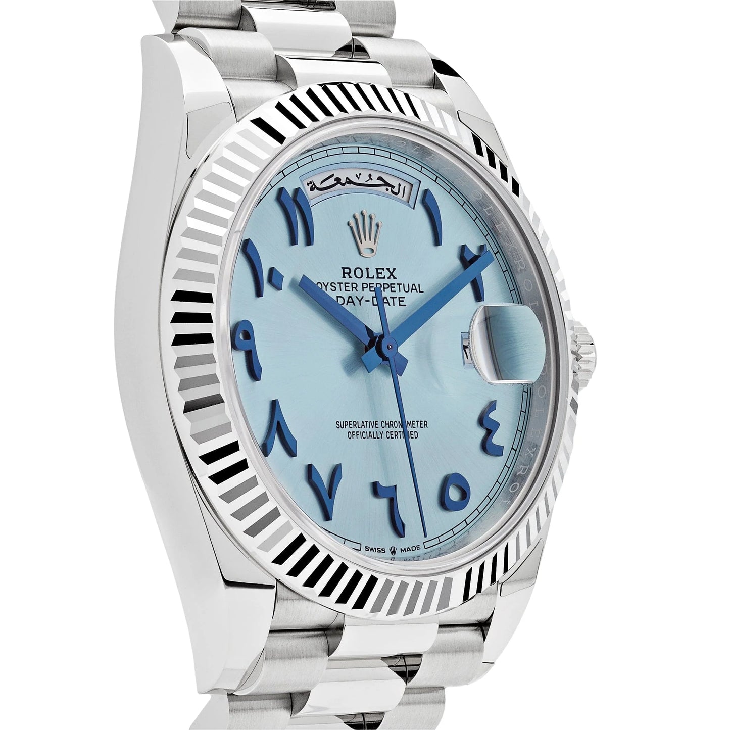 Rolex Day-Date 40mm Platinum Ice Blue Arabic Dial